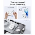thumbnail image 3 of ORICO Pocket Power Strip for Travel, 5 in 1 Extension Cord with 2 AC Outlets 2 USB-A and 1 USB-C Ports, 3.7 ft Flat Plug Wrapped Around Power Strip for Cruise Office, Hotel, Home(White), 3 of 9