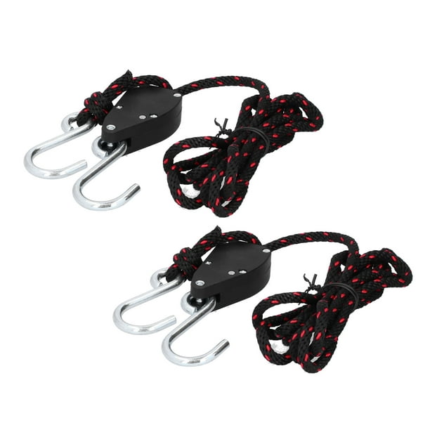 Faginey 2pcs Adjustable Kayak Rope Lock Pulley Tie Down Straps Canoe Bow Stern Ratchet