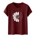 thumbnail image 4 of Xdegoge T Shirts for Women Graphic Under 10 Short Sleeve Crewneck Shirts Floral Summer Casual Tops Tunic Loose Fit Tees Soft Comfy Blouses My Purchase History Buy Again, 4 of 5