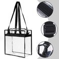 thumbnail image 3 of Bolso transparente aprobado por el estadio Bolso de mano transparente con cierre de cremallera Bolso bandolera tipo mensajero con correa ajustable, 3 of 5