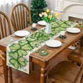 thumbnail image 5 of St. Patrick’s Day Table Runner Shamrock Clover Eucalyptus Buffalo Plaid Polka Dots St Patricks Day Table Runner, Seasonal Kitchen Dining Table Decoration for Home Party Decor 13x72 Inch, 5 of 6