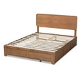 thumbnail image 5 of Baxton Studio Eleni Modern Full Rubberwood Standard Bed with Storage, Ash Walnut, 5 of 12