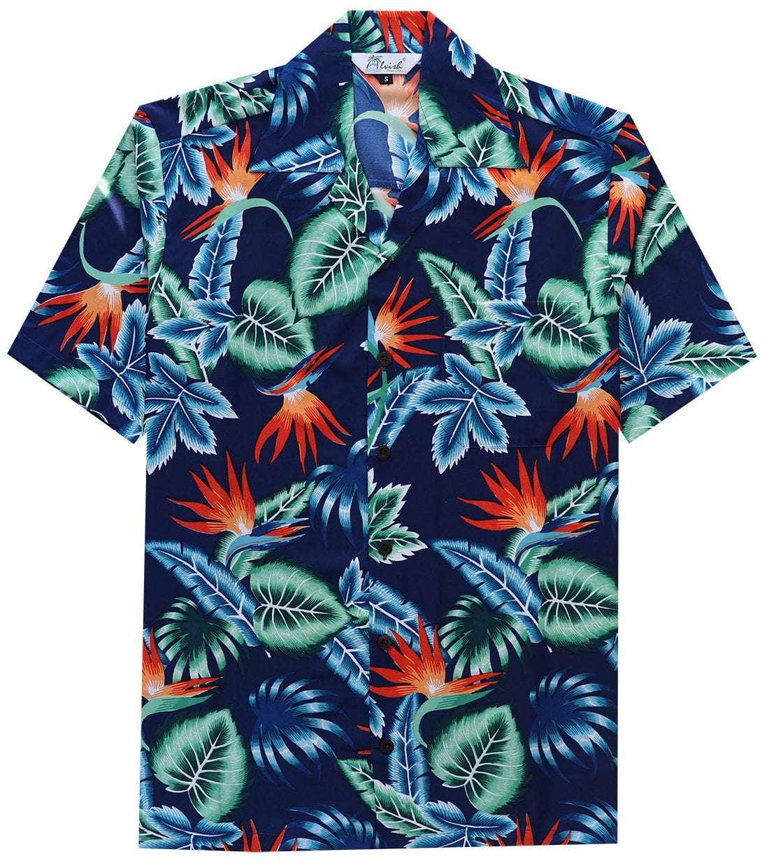Hawaiian Shirt for Men Button Down Shirt Casual Beach Aloha Shirts Blue ...