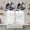 Gray, variant on Grey Trains Kitchen Curtains 45 Inch Length, Black White Vintage Tunnels Hand Print Tiers Curtains for Bathroom Bedroom Cafe, Light Filtering Small Window Treatment Short Drapes 2 Panels 42"Wx45"L