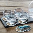 thumbnail image 4 of Inteprter Posavasos de cerámica de oro azul Base de taza Absorbente Mármol Océano Decorativo Mostrada 6 piezas Inteprter HA026036-02, 4 of 6