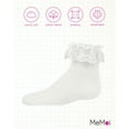 thumbnail image 6 of MeMoi  Step and Shimmer Ruffle Anklet Socks - Girls - Female, 0, White, 6 of 10