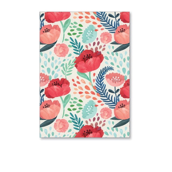 Viabella Red Poppy Flowers Adult Standard Journals, Multicolor, 100 Pages, 3 Count, 3 Pack
