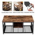 thumbnail image 5 of VECELO 3-Piece Coffee Table Set for Living Room, Rustic Rectangular Coffee Table and Set of 2 Black End Tables, 5 of 9