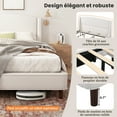 thumbnail image 4 of MODERNLUXE King Size Bed Frame,Upholstered Platform Bed with 44.5"H Wingback Headboard and Wooden Slats Support,Easy Assembly, Beige, 4 of 9