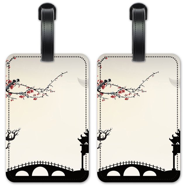Asian Architecture I - Luggage ID Tags / Suitcase Identification Cards - Set of 2
