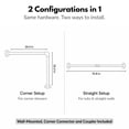 thumbnail image 3 of Wall Mounted Corner Shower Curtain Rod 35.4 - 35.4 Inches Stainless Steel, 3 of 9