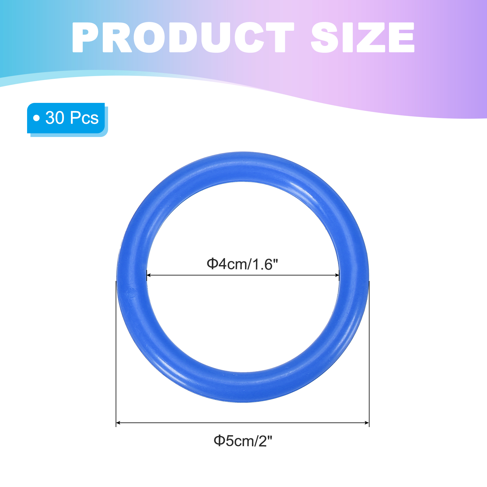 Uxcell Plastic Ring-Toss Rings for Bottles Carnival Rings Plastic Hoops for Speed and Agility Practice Outdoor Party Favor 2 Inch Blue