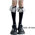 thumbnail image 3 of 1Pairs Knee High Socks Cute Lace Socks Ruffle High Stockings Lolita Style Accessories for Women Ladies Daily, 3 of 7