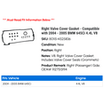 thumbnail image 2 of Right Valve Cover Gasket - Compatible with 2004 - 2005 BMW 645Ci 4.4L V8, 2 of 2