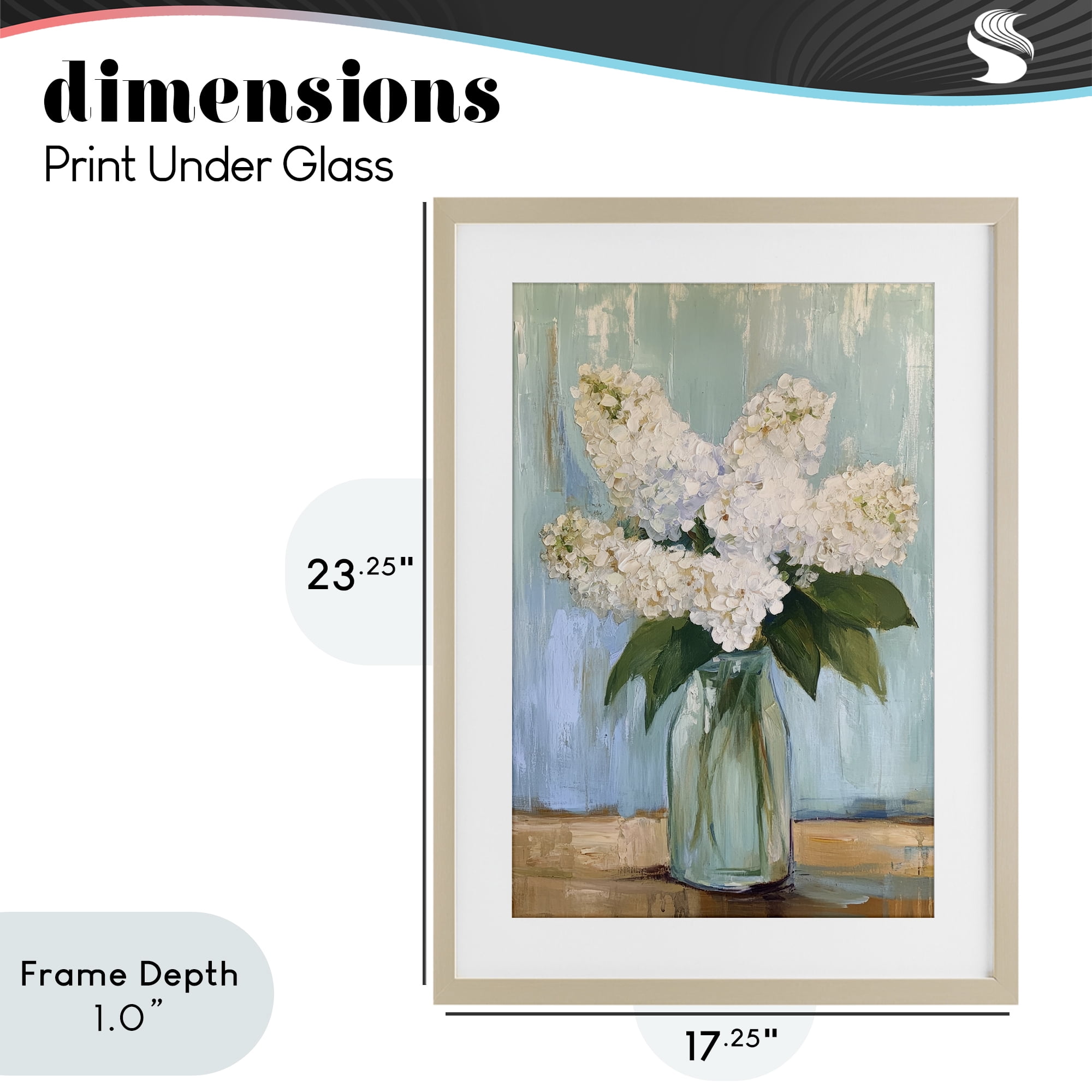 Stupell Industries Tall Flowers in Glass Vase Birch Framed Print Under Glass, design by Petal Prints Design