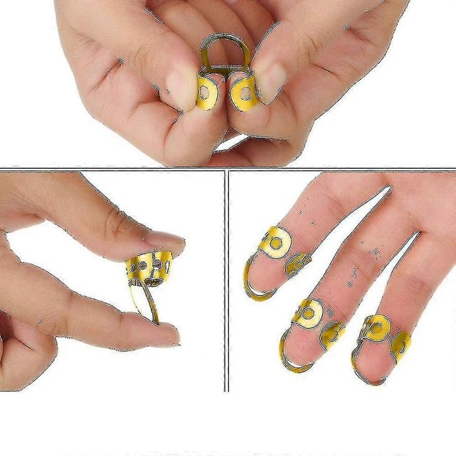 12 Pcs Guitar Finger Picks, Adjustable Metal Compatible With Guitar, Banjo(gold)
