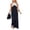 Black, variant on Women’s Sleeveless Maxi Dress with Cross Halter Neck and Loose Fit Long Length Casual Summer Sundress Black L