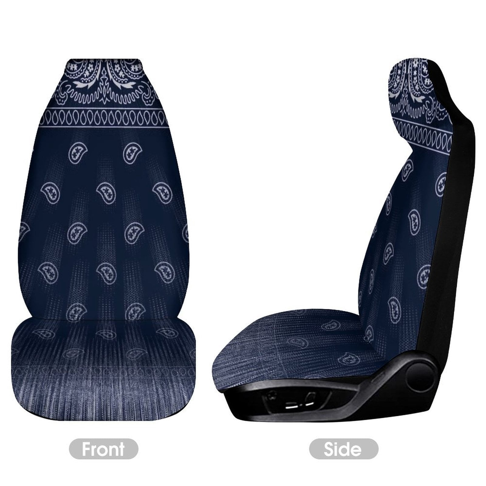 Bandana Pattern Car Seat Covers,Universal Auto Front Seats Protector Fits for Car,SUV Sedan,Truck