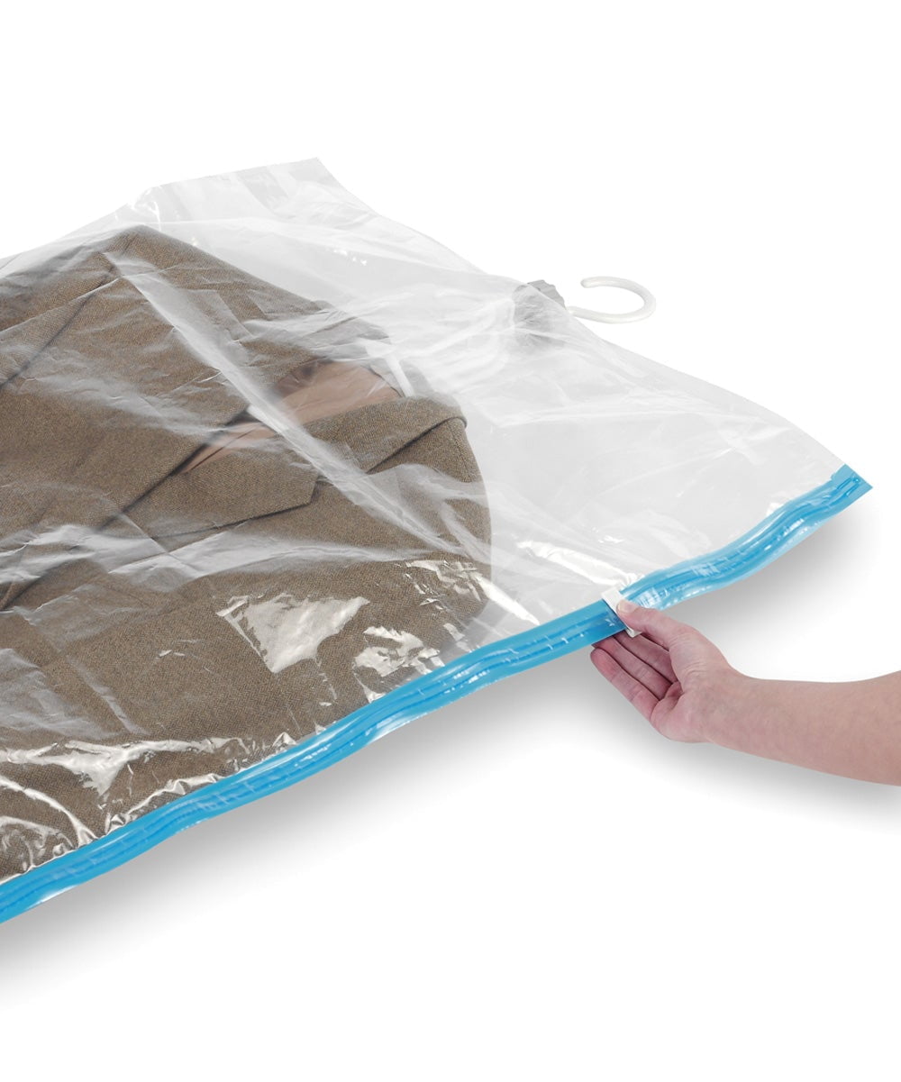 QQbed XL 5 Pack Double Seal Waterproof Hanging Vacuum Storage Bags with Hook 47"x28" (120x70cm) Reduces Size by up to 80%