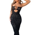 thumbnail image 2 of SAYOO Mujeres Hollow Out Bodycon Maxi Vestido Espagueti Correa Sin Mangas Vestido Sin Espalda Verano Playa Night Club Cami Vestido Largo SAYOO Vestido largo, 2 of 9