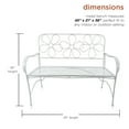 thumbnail image 6 of Alpine Corporation Daisy Metal Garden Bench, White, 6 of 14