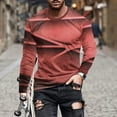 thumbnail image 2 of Birdeem T-Shirts à Manches Longues pour Hommes, Col Rond Décontracté, Chandail à Manches Longues, T-Shirt Imprimé Rayé, Blouse, Hauts T-Shirts à Manches Longues pour Hommes, 2 of 5
