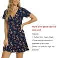 thumbnail image 3 of Qarigey Vestidos de verano para dama Estampado de flores rotas Tallas múltiples Mujeres sexy diario Vestido de cintura delgada con estampado Vestidos Armada S Qarigey AP011469-12, 3 of 6
