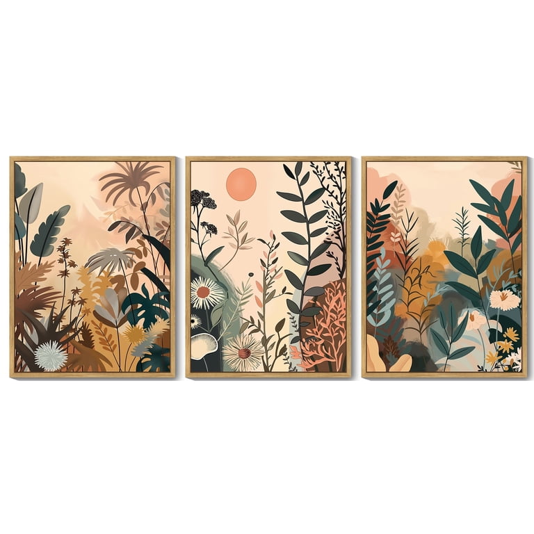 Drsoum Colorful Flower Bohemian Framed Canvas Wall Art Set photo 6