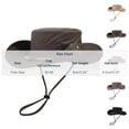 thumbnail image 3 of Sun Hats for Men Women, Detachable Chin Fishing Hat UPF 50+ UV Protection Wide Brim Bucket Hats Embroidered Foldable Boonie Hat for Hiking Camping Sai Gray-B, 3 of 5