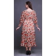 thumbnail image 4 of Bimba Floral Ladies Printed Boho Gypsy Summer Smocked Maxi Long BeachDress-X-Small, 4 of 5