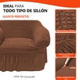 thumbnail image 3 of LABBA Fundas Elásticas para Sillones con Olanes, Juego de 3 Piezas, para Sofá Individual/Love Seat/Tres Plazas Color Kaki, 3 of 8