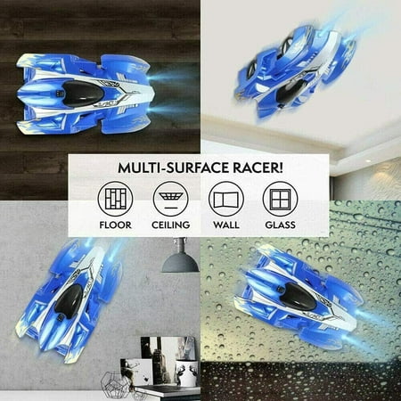 

Balleen.e Wall Climbing Remote Control rechargeable Car RC Cars Race Car Kids Toddler Toys for 3 4 5 6 7 8 Year Old Boys Girls with Led Lights Rotating Stunt Racing Gift Blue