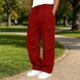 thumbnail image 2 of Hvarlaun Kids Sweatpants Cargo Jogger Pants for Boys and Girls with Pockets, Elastic Waist Drawstring Loose Straight Leg Casual Activewear, Sizes 4-15 Years, 2 of 7