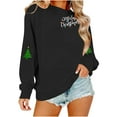 thumbnail image 2 of Christmas Womens Sweatshirts Merry Xmas Graphic Printed Sweaters Long Sleeve Crew Neck Blouses Casual Funny Holiday Shirts Pullover Top, 2 of 8