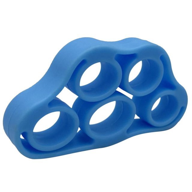 Banda de agarre de mano de 5 dedos de silicona elástica para entrenamiento de gimnasia (azul 6.6LB)