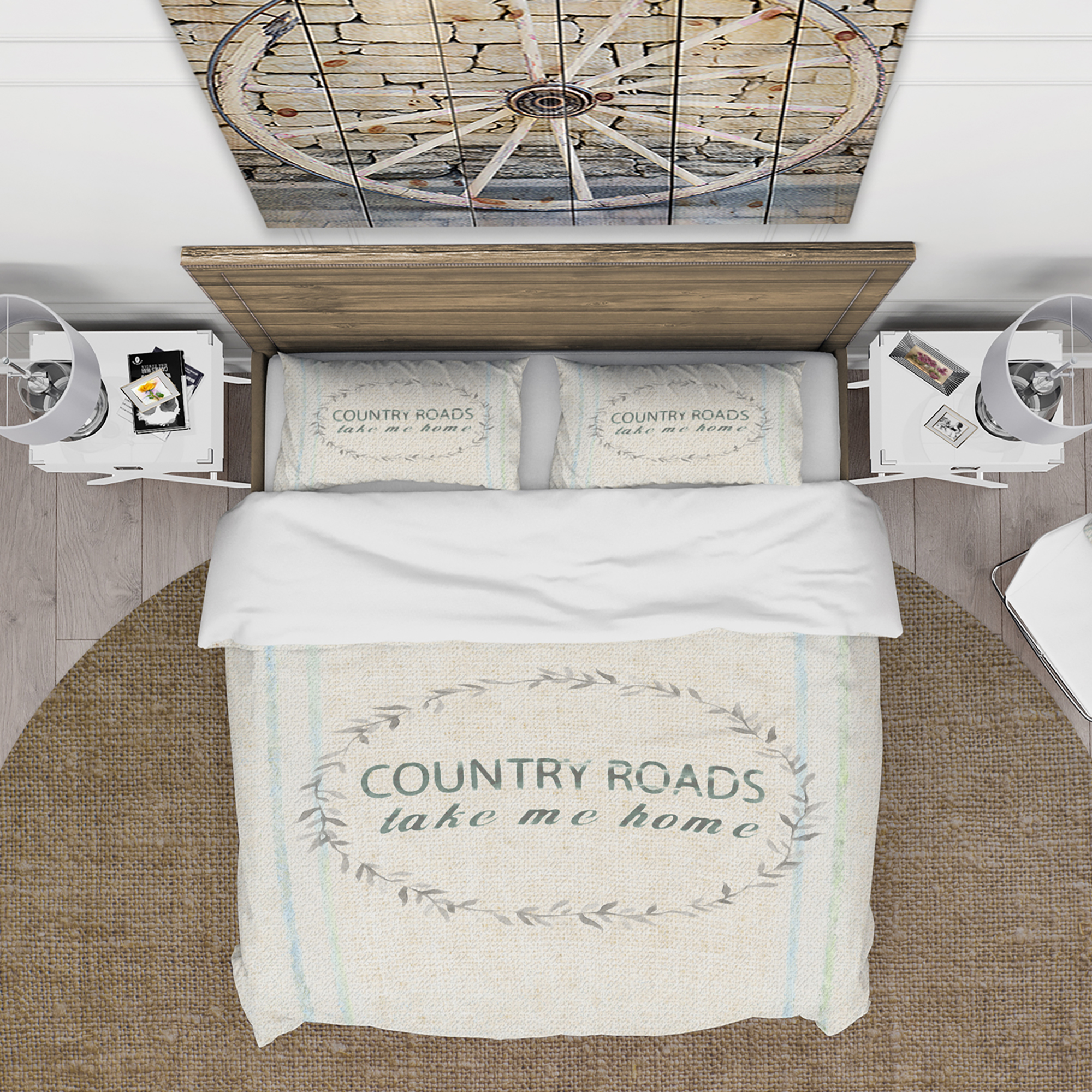 Designart 'Farmhouse Florals XVIII' Farmhouse Duvet Cover Set