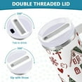 thumbnail image 3 of Yayeee 30oz Stainless Steel Tumbler with Straw and Handle Double-Wall Insulated Travel Water Bottle, Red Nordic Christmas, 3 of 8