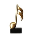 thumbnail image 2 of mdesiwst Music Note Sculpture Gold Resin Musical Symbol Figurine Modern Tabletop Decoration for Piano Room Home Office Table Centerpiece, 2 of 8