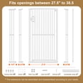 thumbnail image 3 of AOPEC 57" Extra Tall Pet Gate, Auto Close Dog Door Pressure Mounted No Drilling for Doorways, Hallways, Stairs, Expandable 27.5"-38.5" Wide, Narrow 1.18" Spacing for Small Dogs & Puppies, White, 3 of 7