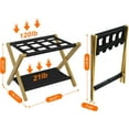 thumbnail image 3 of Luggage Rack, Pack of 2, Folding Suitcase Stand with Storage Shelf, Heavy-Duty Luggage Holder for Guest Room Bedroom Hotel, Holds up to 141 lb,Natural,, 3 of 16