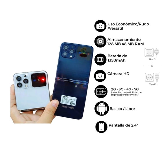 Celular Hiking F41 Flip Uso Rudo 4G MP3 Radio FM con NOM Dual sim