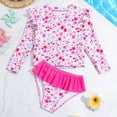 thumbnail image 2 of TOWED22 Toddler Girls Swimsuit Rashguard Set Summer Beach Breathable Tankini with UPF 50+ Sun Protection 2-8T Hot Pink,3-4 Y, 2 of 7