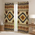 thumbnail image 2 of Feelyou Bohemian Triangle Print Blackout Curtains Set of 2 (52x84 Each), Mandala Hippie Aztec Window Curtains, Teens Adult Women Men Curtains and Drapes, Living Room Curtains Decor, 2 of 6