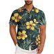 thumbnail image 1 of Mens Casual Manga Corta Botón Abajo Camisas Turndown Cuello Blusa de Impresión, Poliéster Ligero Top de la Moda para el Verano Al Aire Libre Y el Uso Diario, 1 of 6