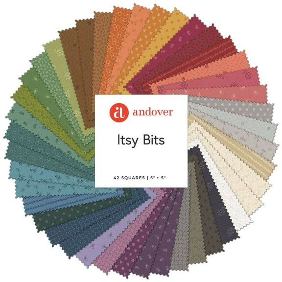 5" Charm Pack Squares - Itsy Bits by Renee Nanneman for Andover Fabrics Single Scoop Fabric Bundle Quilters Cotton Precuts (1S-ITSYBITS-X) M516.59