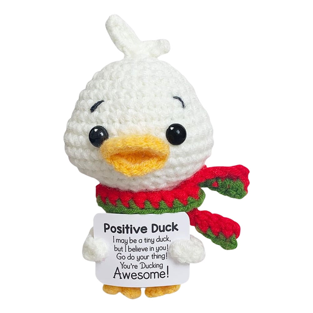 Paperella Portafortuna All'Uncinetto Pocket Hug Con Messaggio Ispiratore - Regalo Emotivo Per Amici, Fidanzata, Pazienti - Peluche Positivo - 4