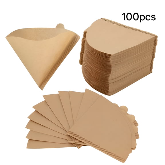 ACDANC 100 Counts Coffee Filters #2 Disposable Coffee Paper Filters V Shaped Paper Filters 8-12 Cup Unbleached Natural Brown Compatible with Brew Coffee Maker Coffee Filters Pond Filters