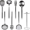 thumbnail image 1 of Juego de 8 Utensilios de Cocina Acero Inoxidable: Utensilios de Cocina con Espátula, Cucharón y Más Ideal para Cocinar, Freír y Servir en Sartenes, 1 of 4