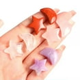 thumbnail image 5 of RSAMD 1Pair Moon Star Crystal Carved Natural Agate Stone Healing Carved Jewelry Decor-1 Pair (Moon+Star)-Rhodochrosite, 5 of 9