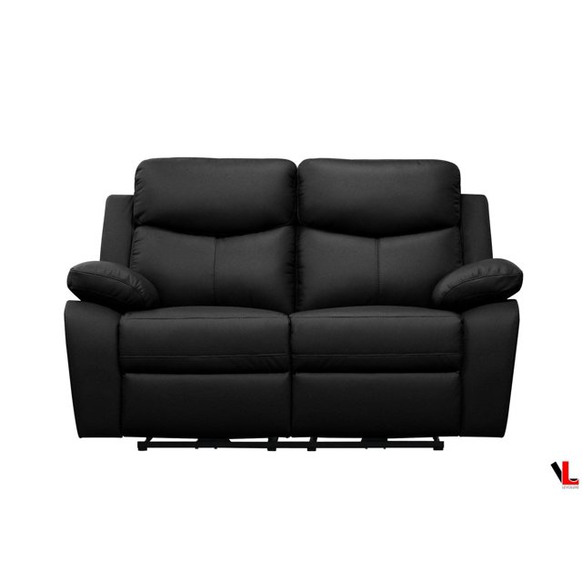 Levoluxe Aveon 62 Pouces Causeuse Inclinable avec Coussin en Cuir (Noir)